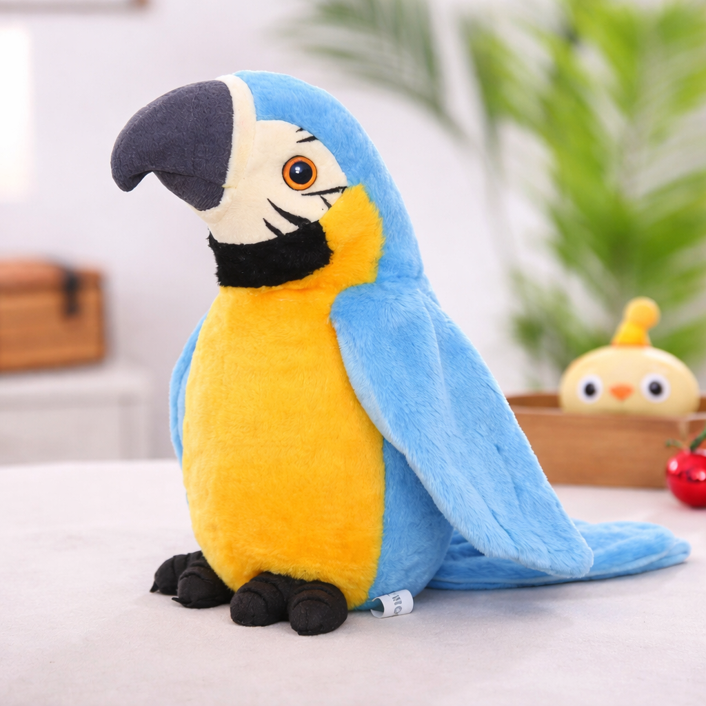 Talking Toy Parrot Plush Repeat Voice Kids Bird Toy