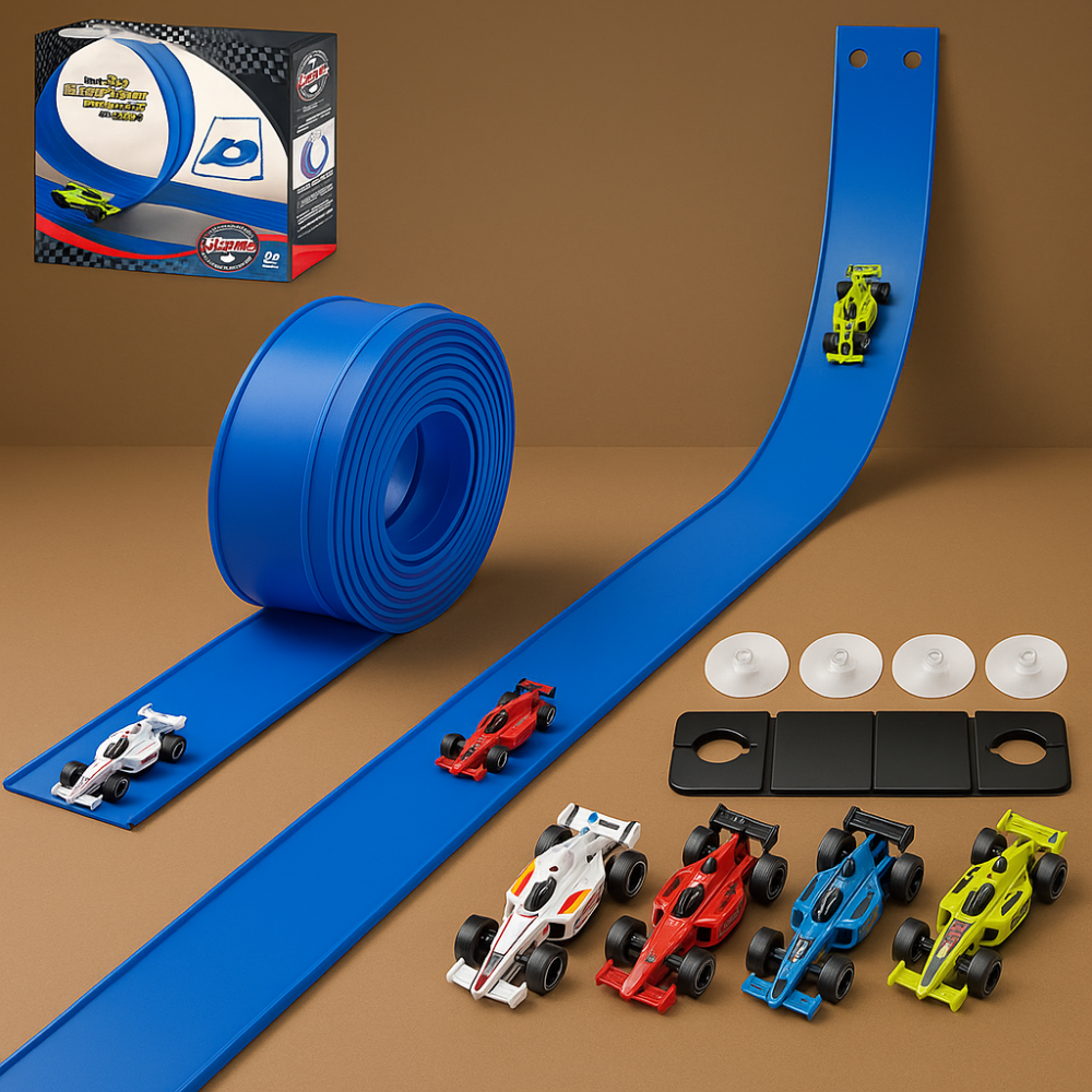 Race Track Kids Flexible Roll Up Car Set