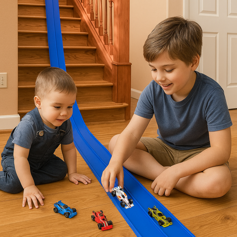 Race Track Kids Flexible Roll Up Car Set