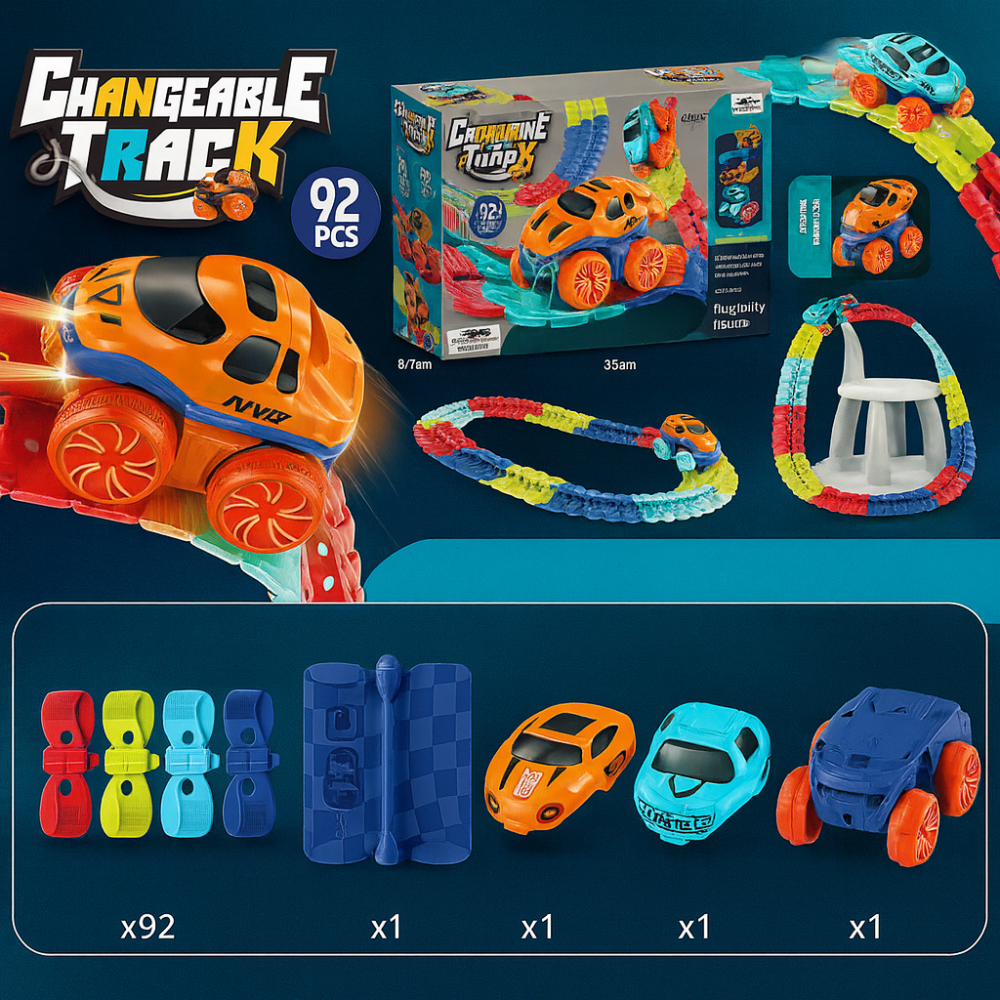Race Track Kids Flexible Loop Stunt Car Set