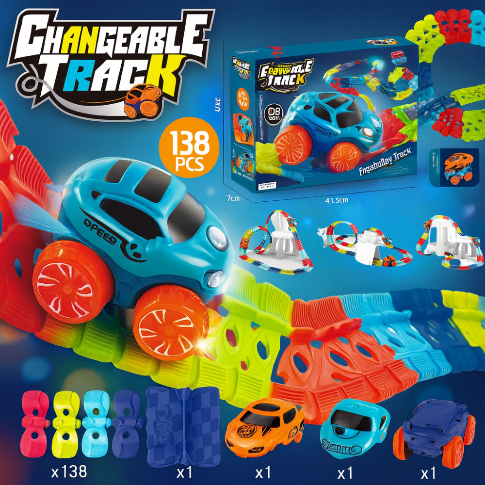 Race Track Kids Flexible Loop Stunt Car Set