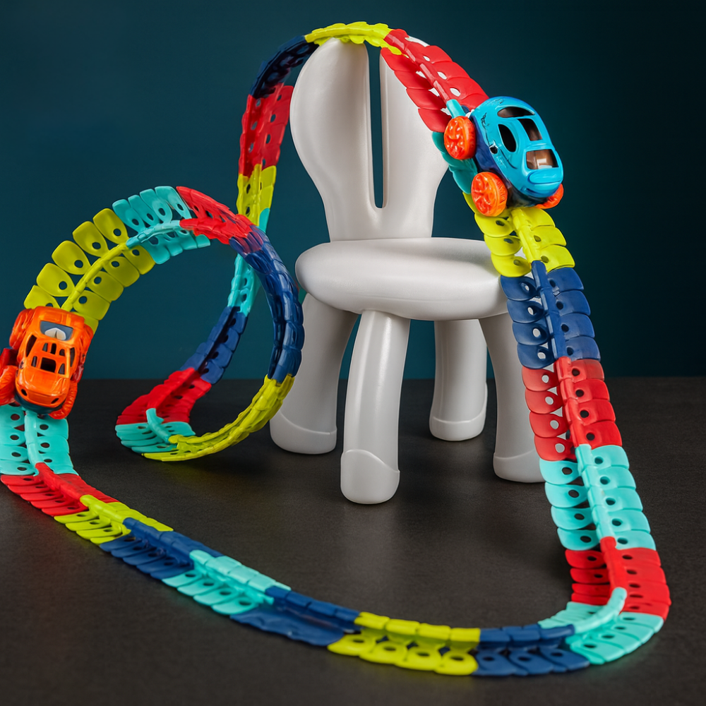 Race Track Kids Flexible Loop Stunt Car Set
