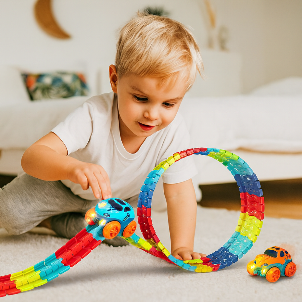 Race Track Kids Flexible Loop Stunt Car Set