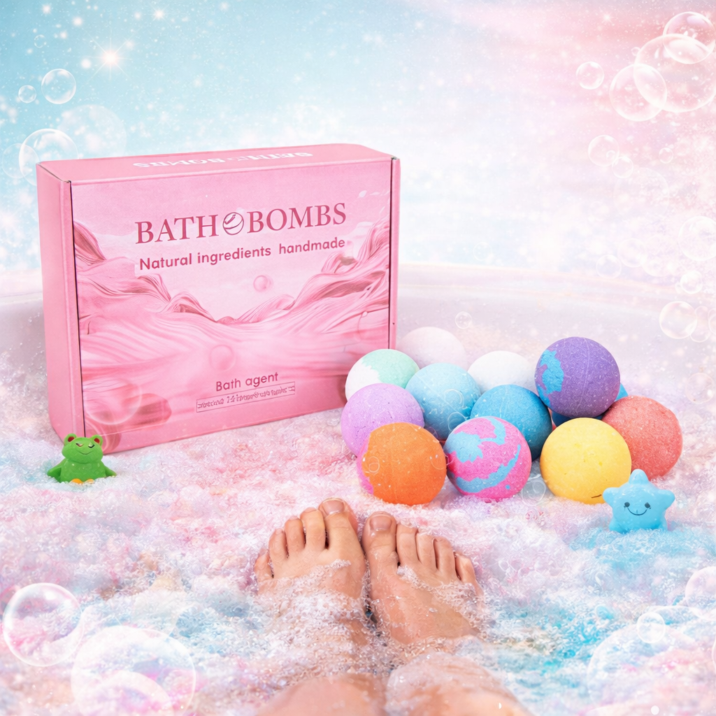 Bath Bombs Kids Colorful Fizzy Bubble Bath Toy Set