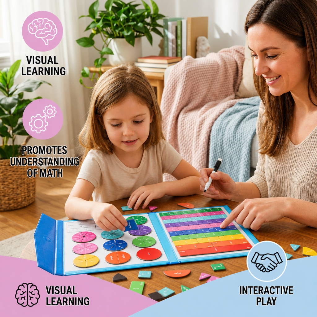 Math Game Kids Magnetic Fraction Learning Board