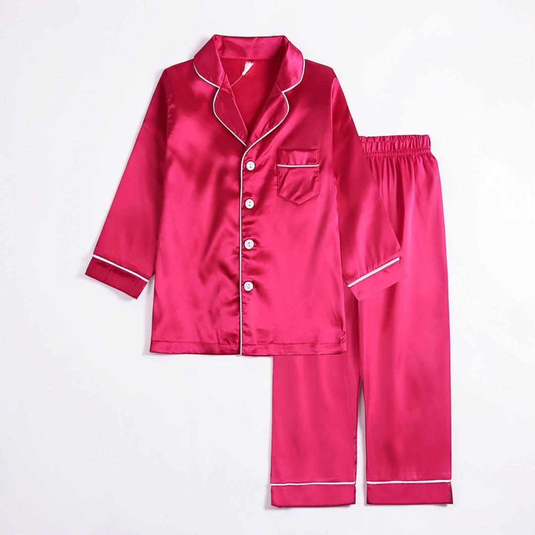 Kids Pajama Set Button Front Sleepwear Lounge Outfit