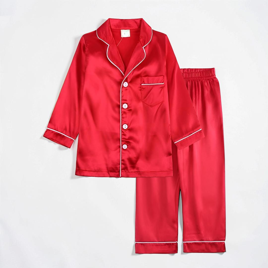 Kids Pajama Set Button Front Sleepwear Lounge Outfit