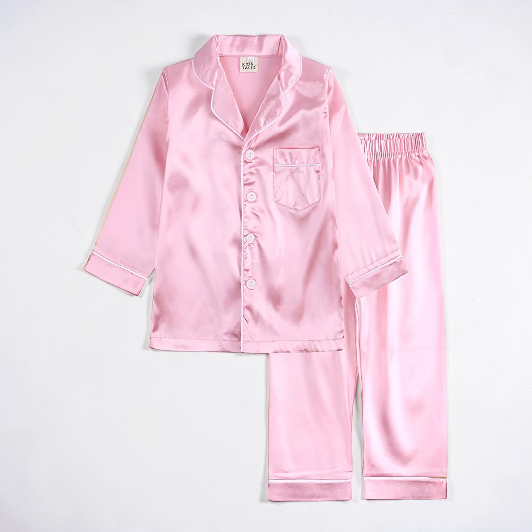 Kids Pajama Set Button Front Sleepwear Lounge Outfit