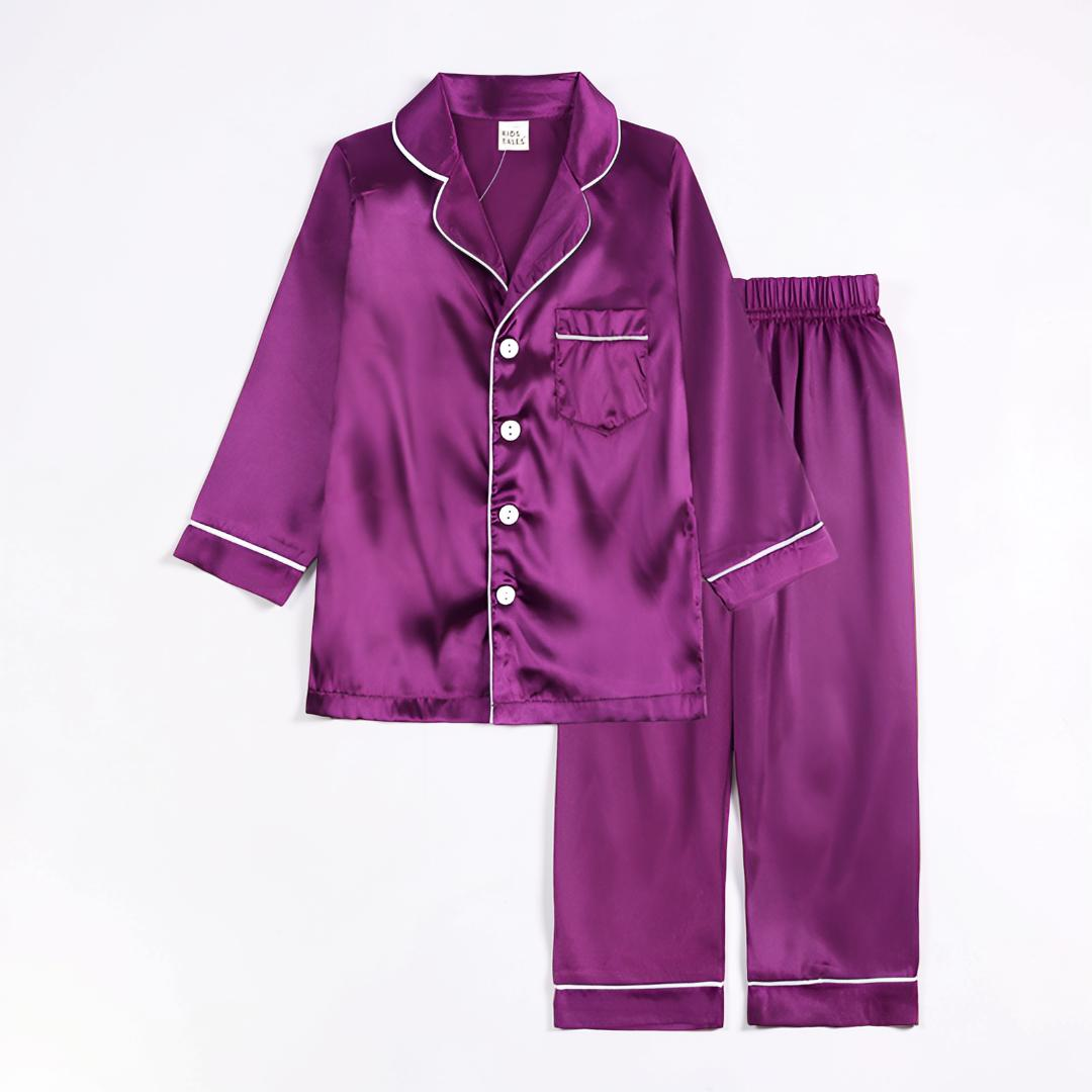 Kids Pajama Set Button Front Sleepwear Lounge Outfit