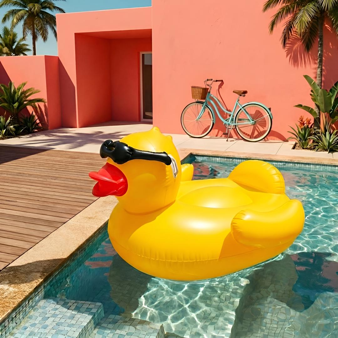Pool Float Inflatable Duck Ride On Raft Toy