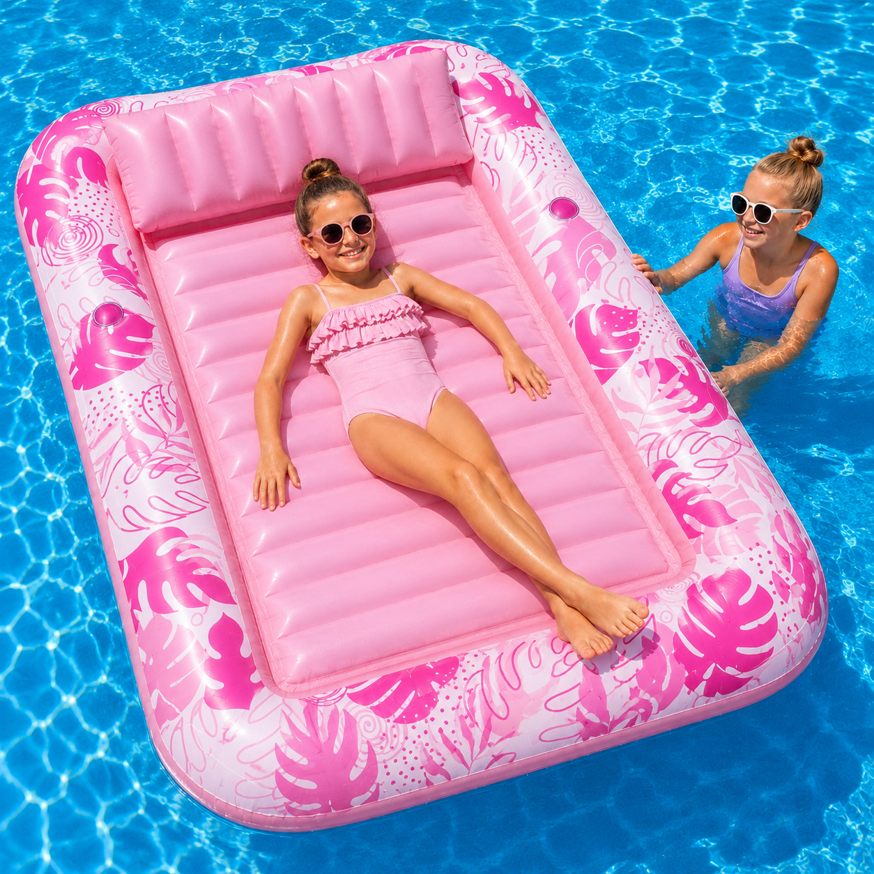 Pool Float Inflatable Tanning Lounger Water Bed