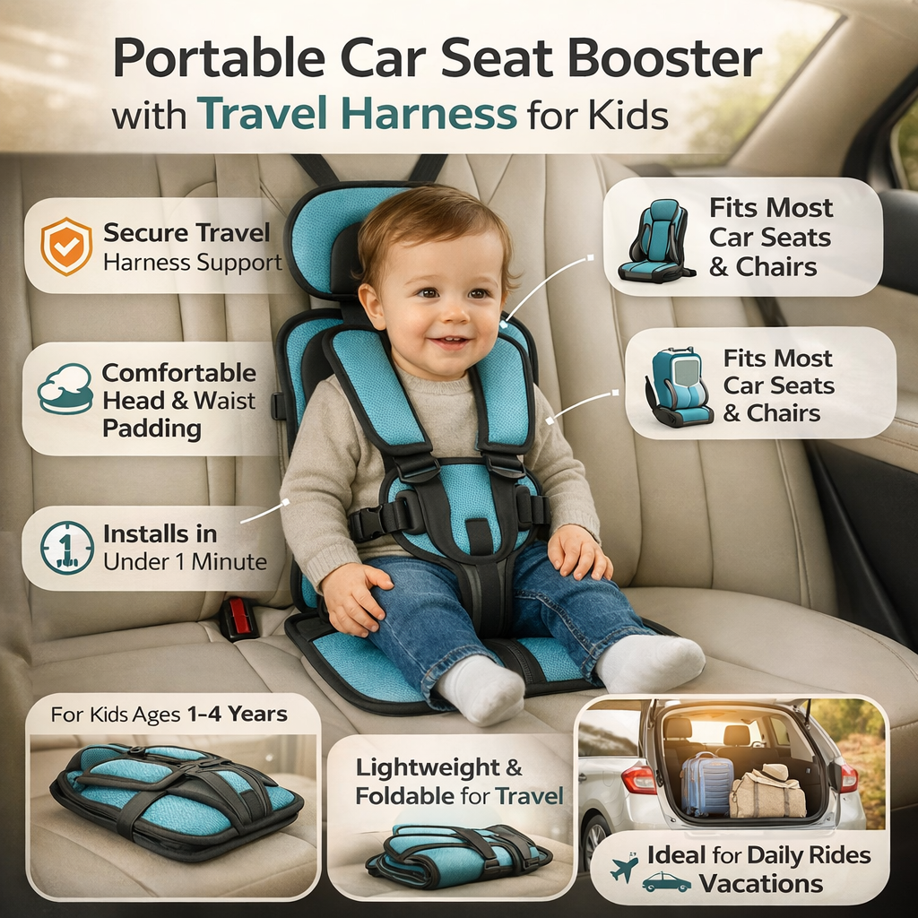 Car Seat Booster Travel Harness Portable Child Seat