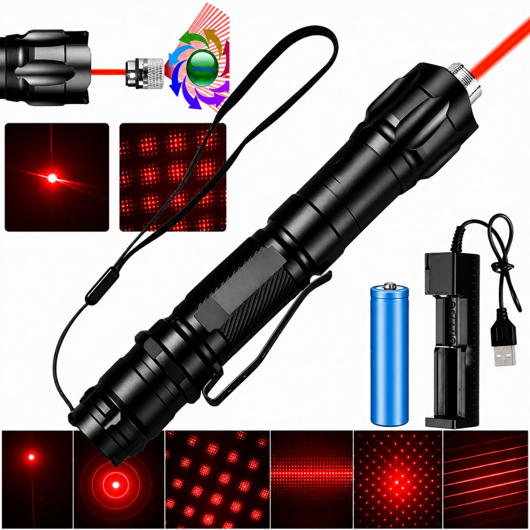 Laser Pointer Rechargeable Adjustable Focus Beam Tool