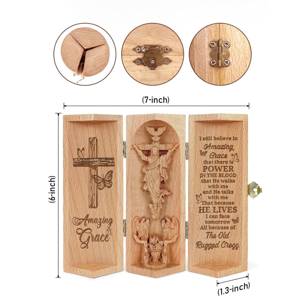 Christian Gift Wooden Prayer Statue Openable Sculpture