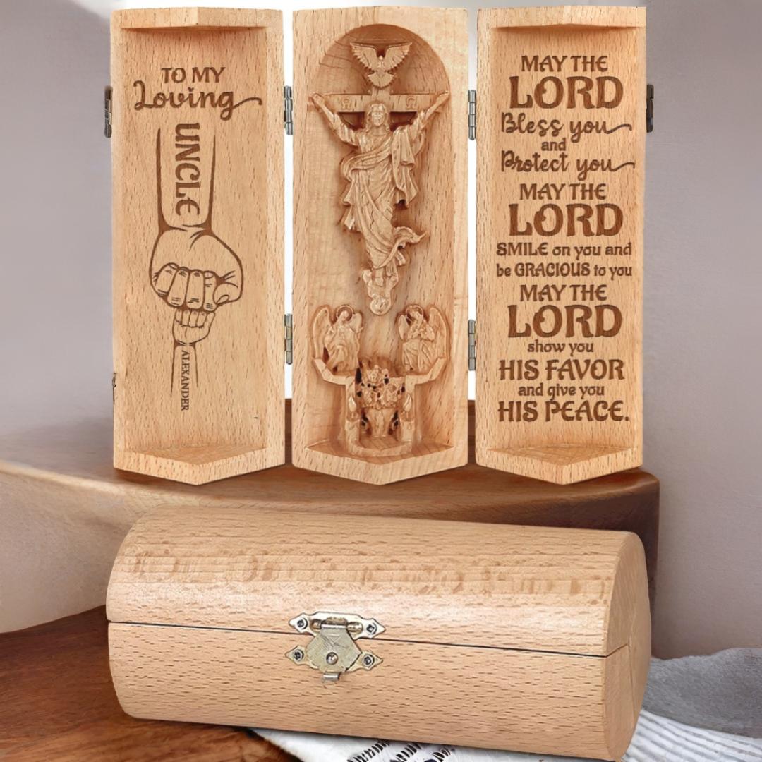 Religious Statue Personalized Wooden Prayer Room Sculpture