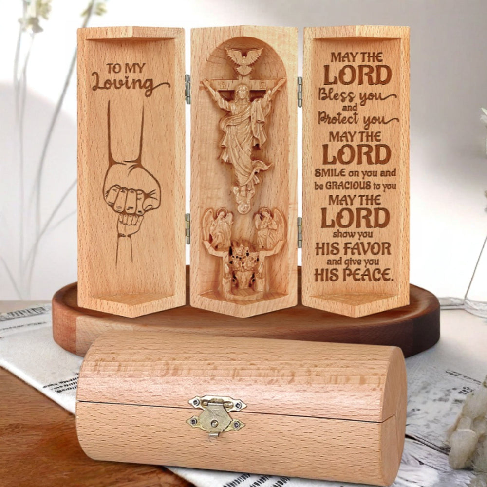 Religious Statue Personalized Wooden Prayer Room Sculpture