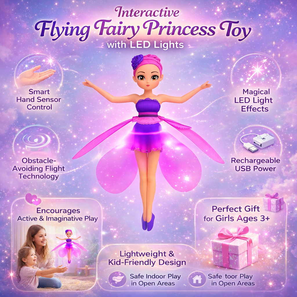 Flying Toy Fairy Princess LED Hand Sensor Doll