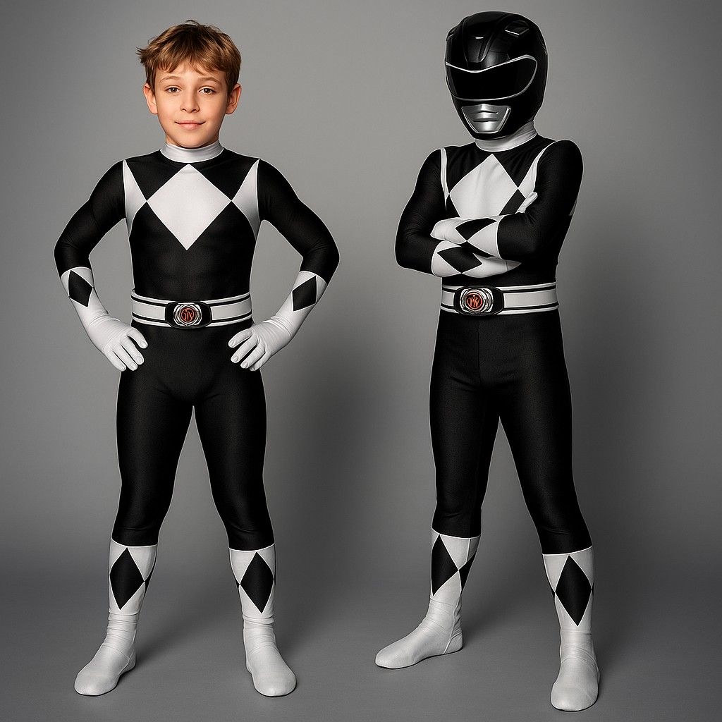 Superhero Jumpsuit Costume for Kids with Mask for Cosplay Fun 7