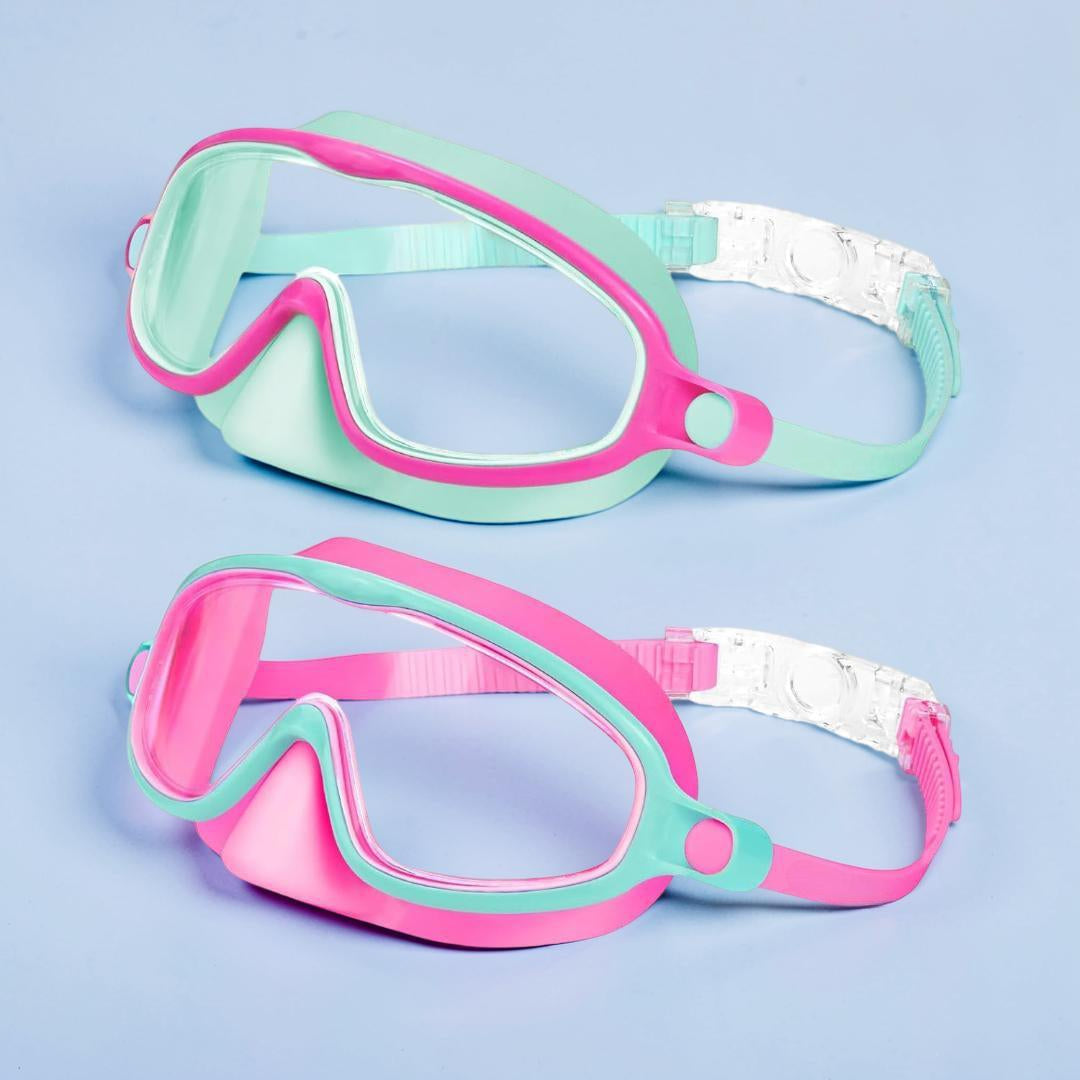 Swim Goggles Kids Anti Fog Nose Cover Mask Set