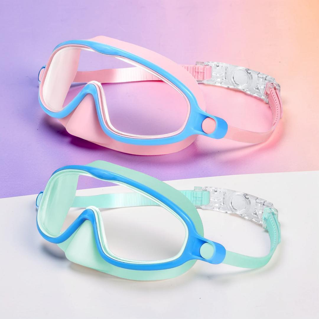 Swim Goggles Kids Anti Fog Nose Cover Mask Set