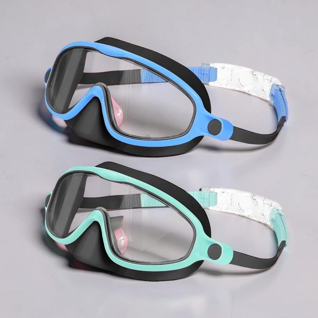 Swim Goggles Kids Anti Fog Nose Cover Mask Set