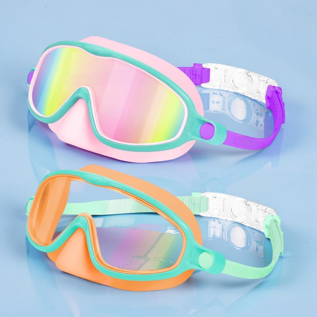Swim Goggles Kids Anti Fog Nose Cover Mask Set