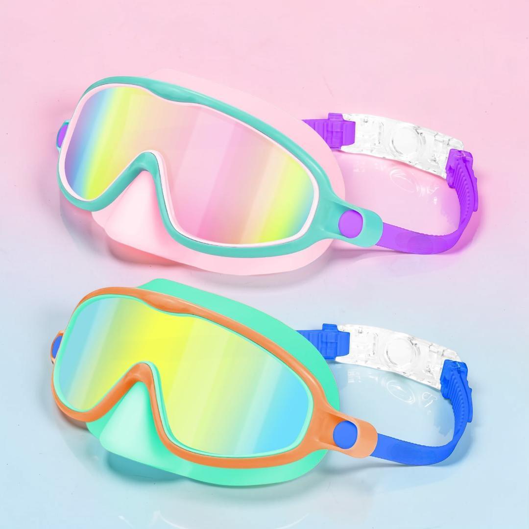 Swim Goggles Kids Anti Fog Nose Cover Mask Set