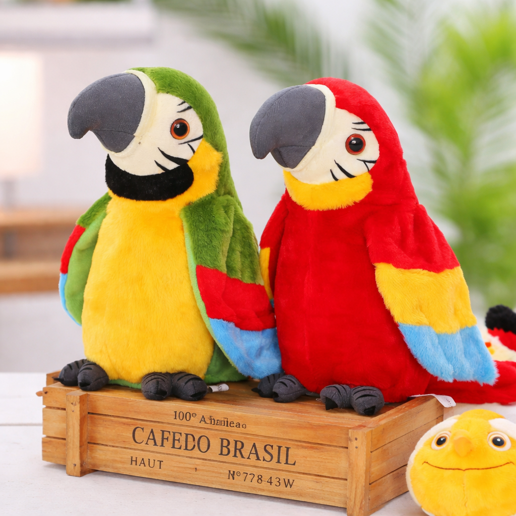 Talking Toy Parrot Plush Repeat Voice Kids Bird Toy