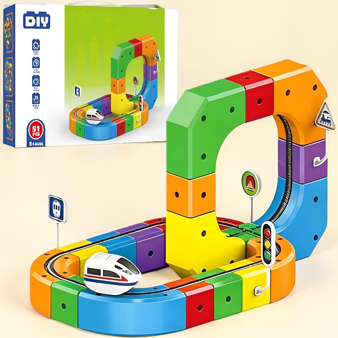 Train Set Electric Track Building Blocks Toy