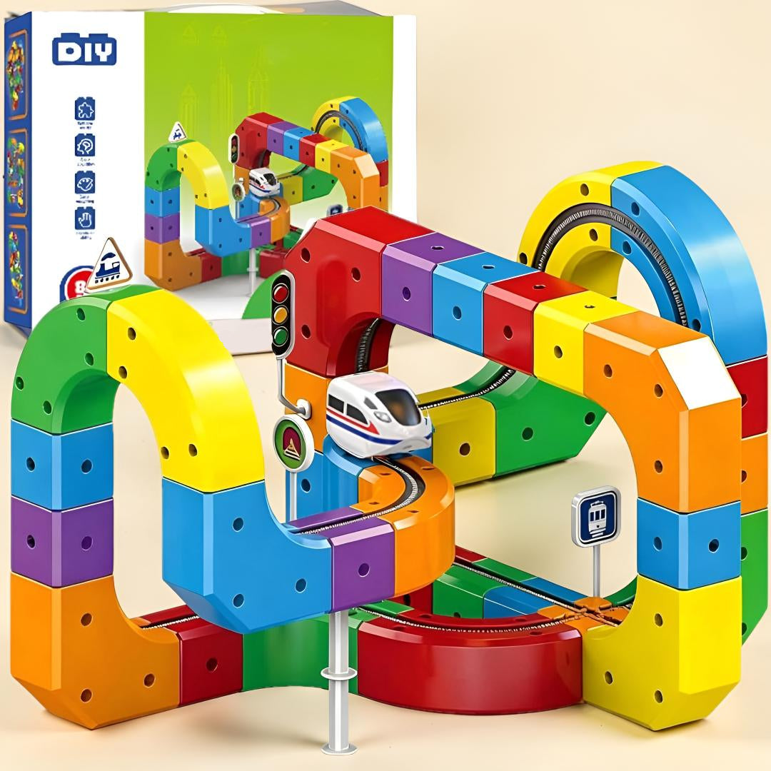 Train Set Electric Track Building Blocks Toy