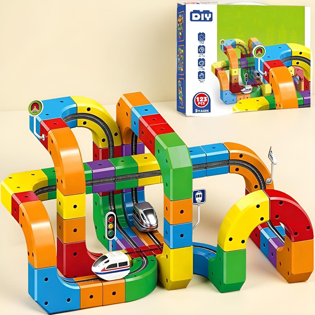 Train Set Electric Track Building Blocks Toy
