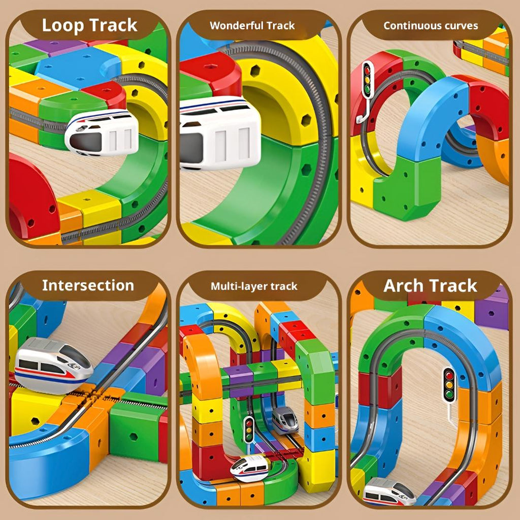 Train Set Electric Track Building Blocks Toy