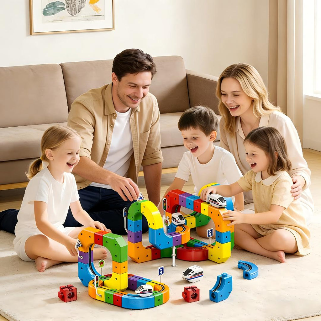 Train Set Electric Track Building Blocks Toy
