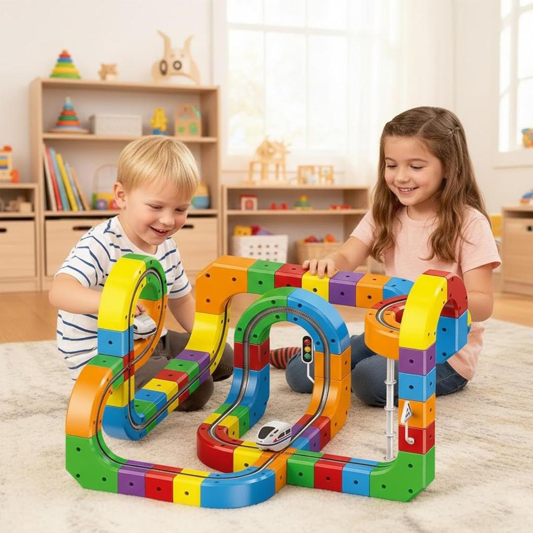 Train Set Electric Track Building Blocks Toy