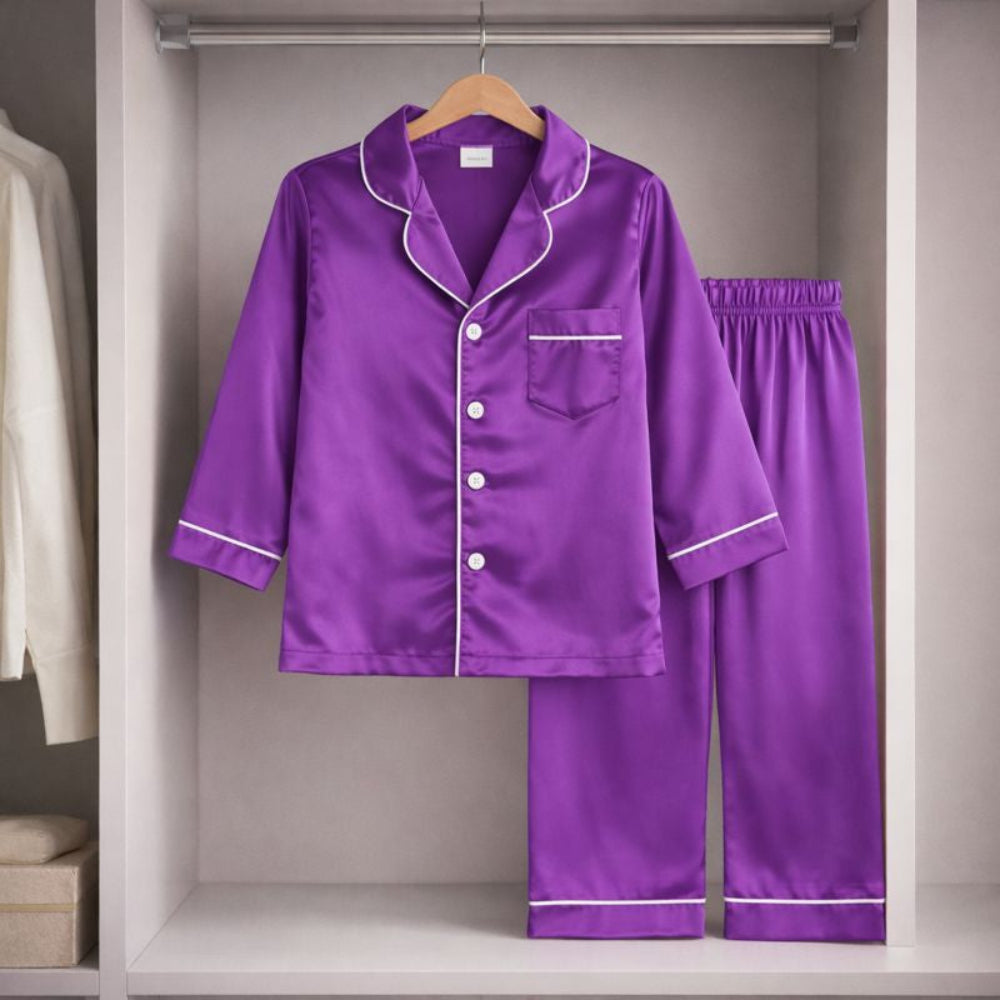 Kids Pajamas Set Button Front Long Sleeve Sleepwear