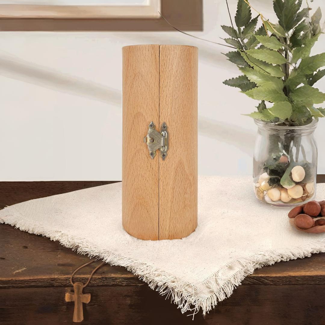 Christian Decor Wooden Prayer Sculpture Openable Statue