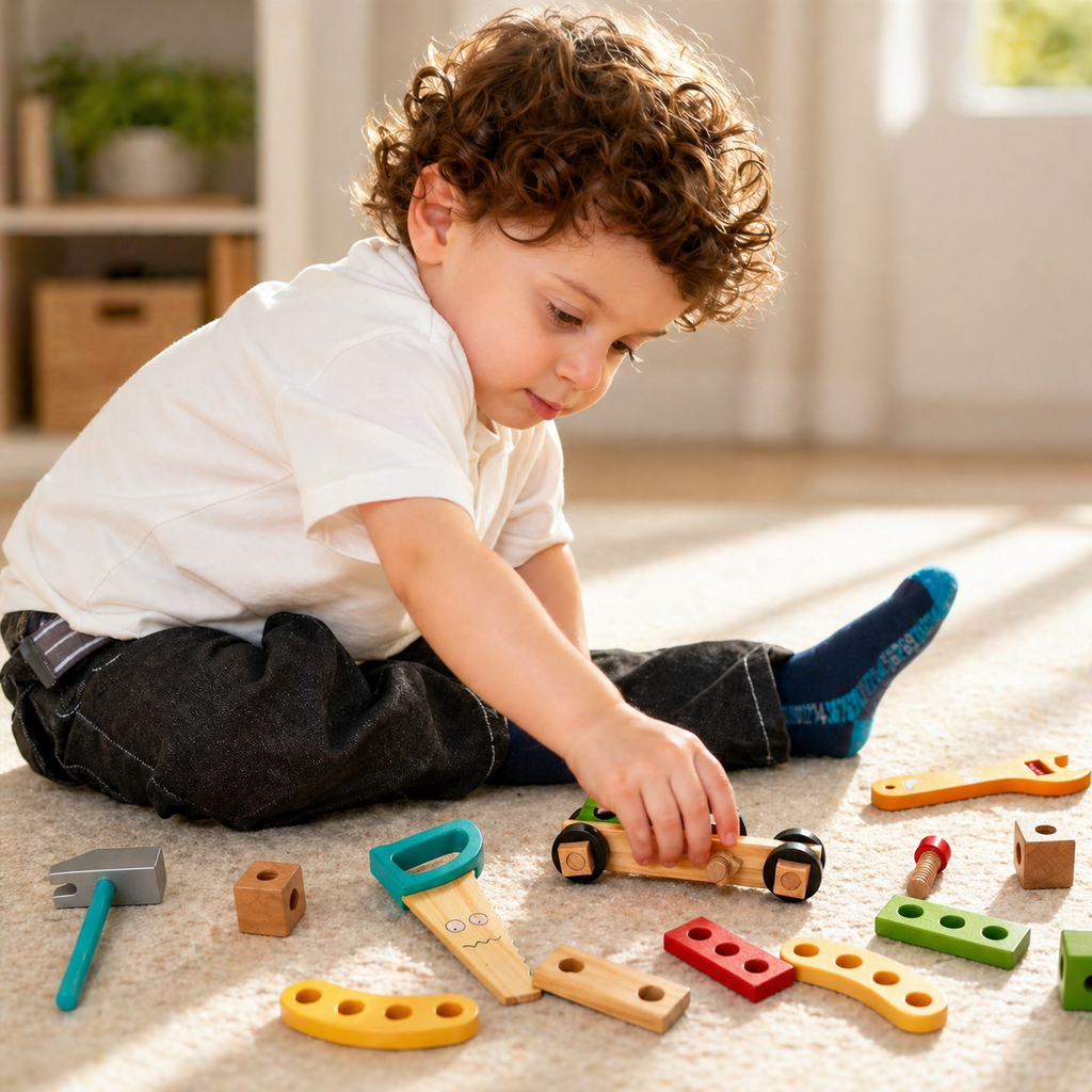 Kids Tool Set Wooden Building Toy Toolbox