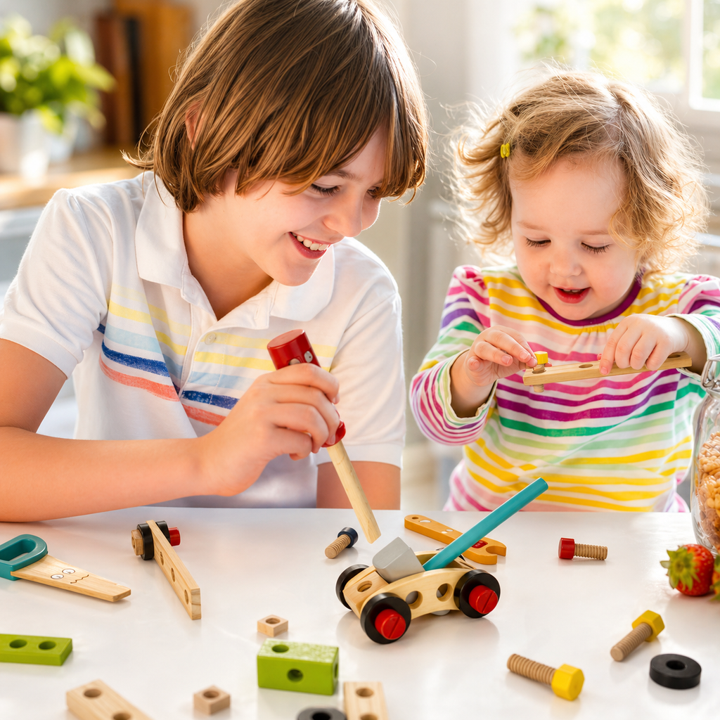 Kids Tool Set Wooden Building Toy Toolbox