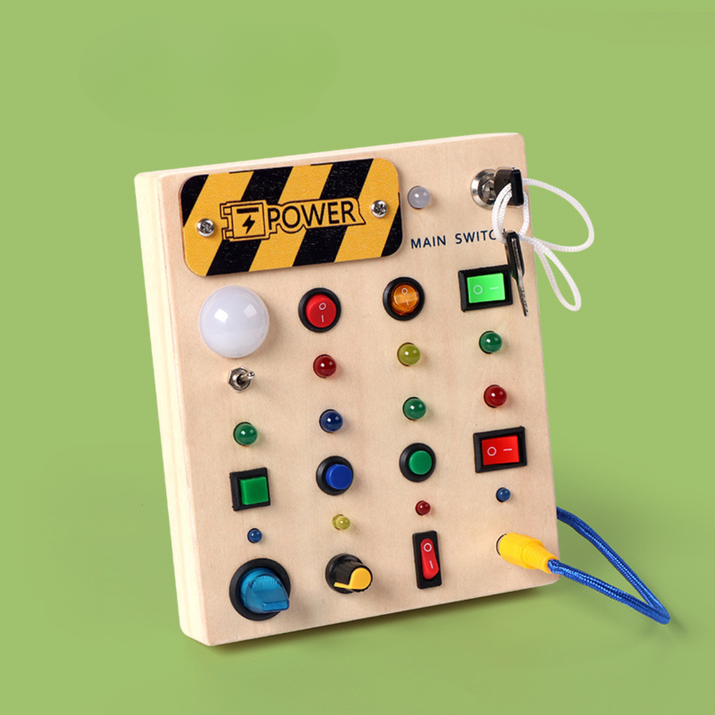 Busy Board Toddler Sensory Toy LED Light Switch Activity
