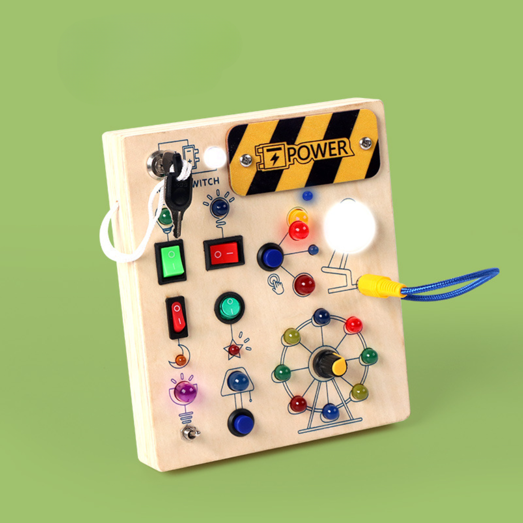 Busy Board Toddler Sensory Toy LED Light Switch Activity