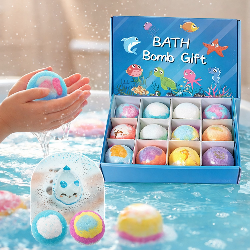 Bath Bombs Kids Colorful Fizzy Bubble Bath Toy Set