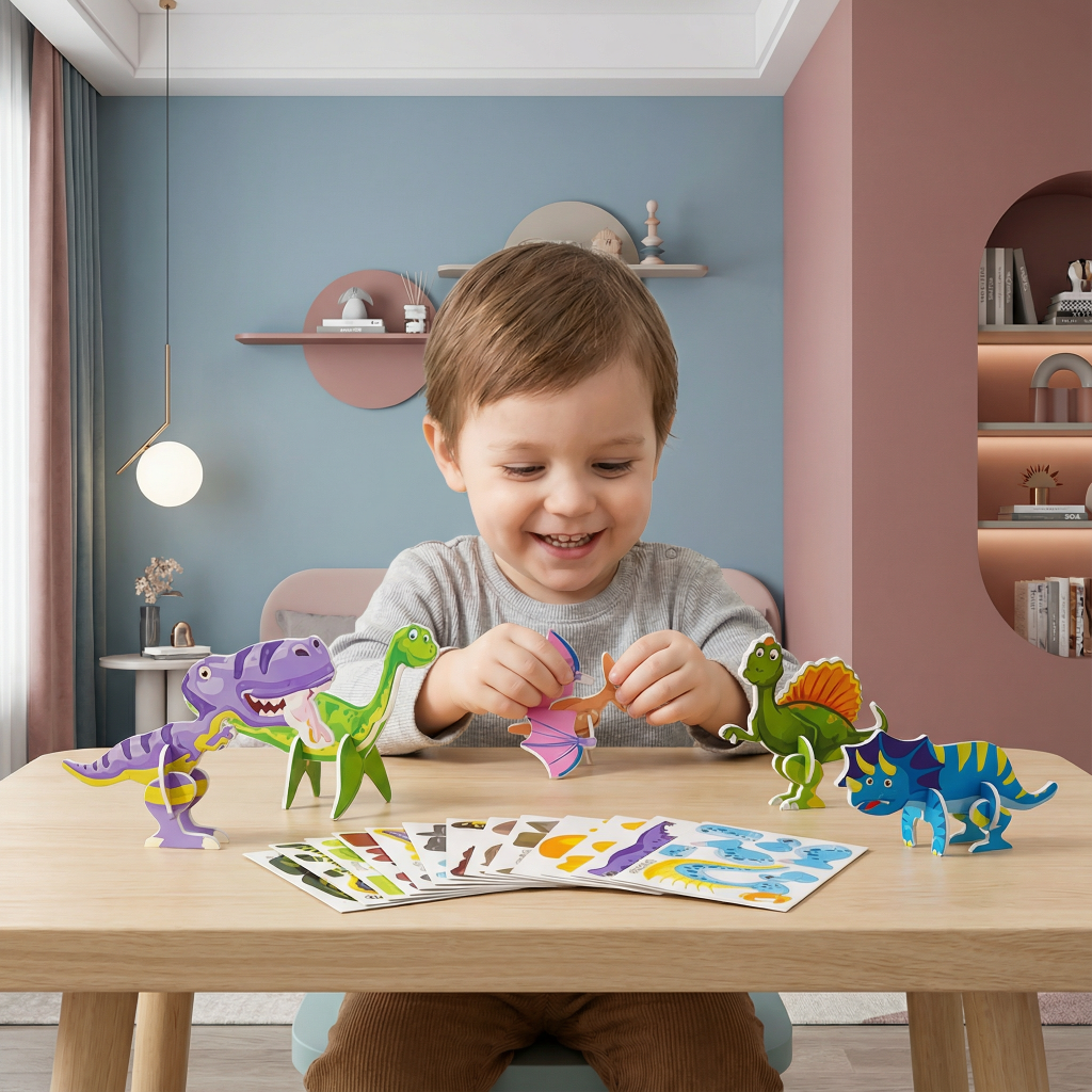 Children's Puzzles 3D Cartoon Animal Theme Cartoon Puzzles - Image 1