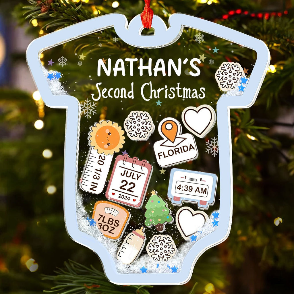 Christmas Ornament Personalized Ornament Baby Onesie Design - Image 1