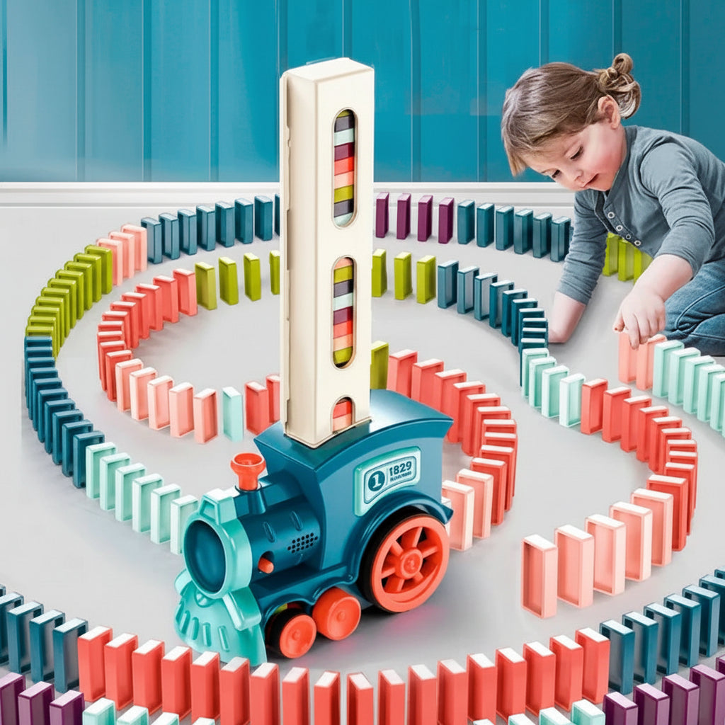 Domino Set Train Toy Educational Automatic - Image 1