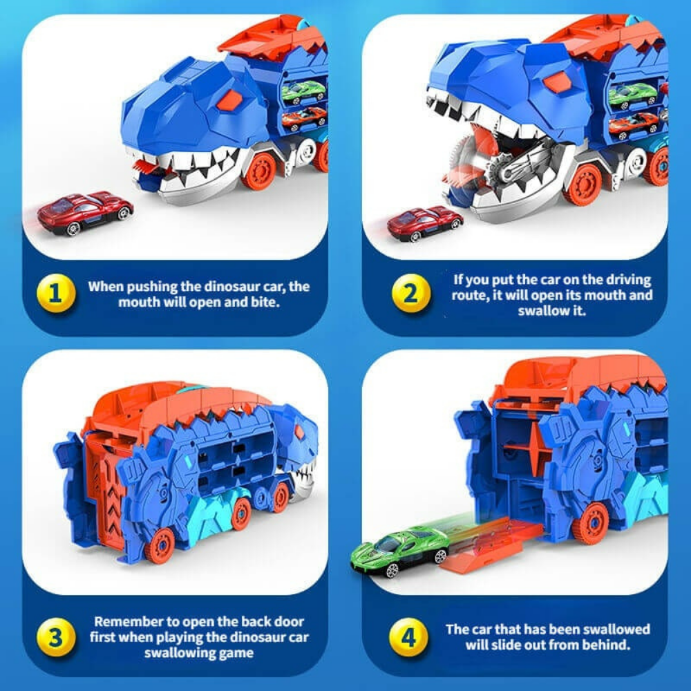 Toy Truck Dinosaur Transporter Car Playset