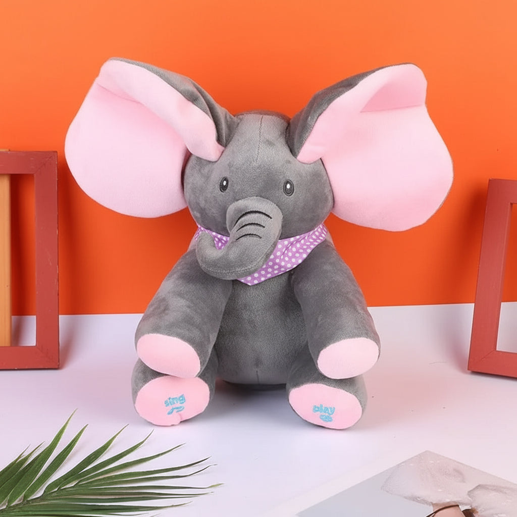 Interactive Plush Toy Tummy Time Elephant Baby Toy Floppy Ears - Image 4