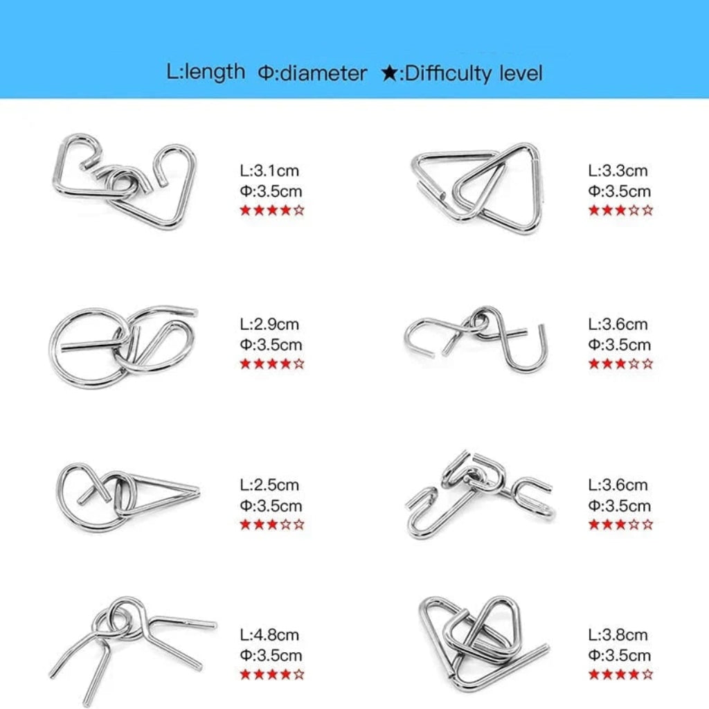 Logic Puzzles Brain Teaser Metal Ring Reduces Stress - Image 9