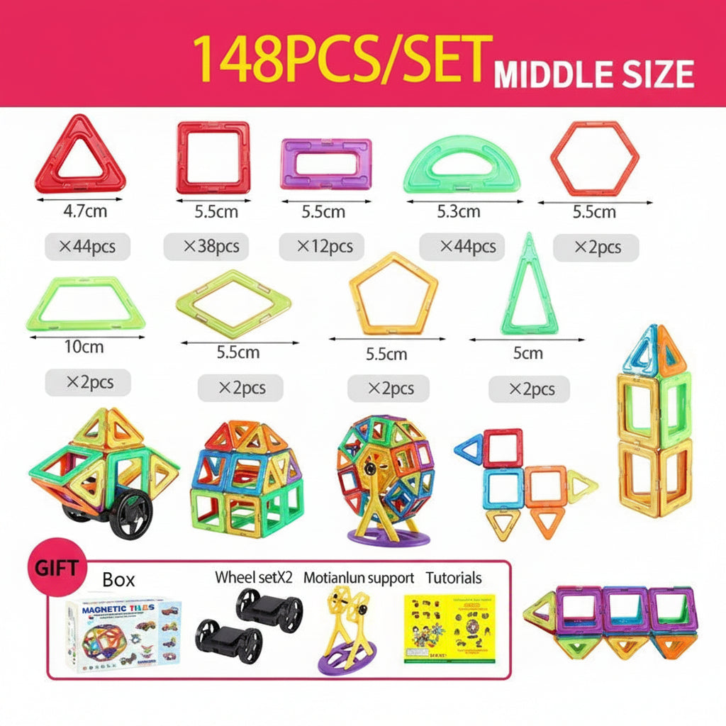 Magnet Tiles Building Blocks Educational Toddlers Playset - Image 5