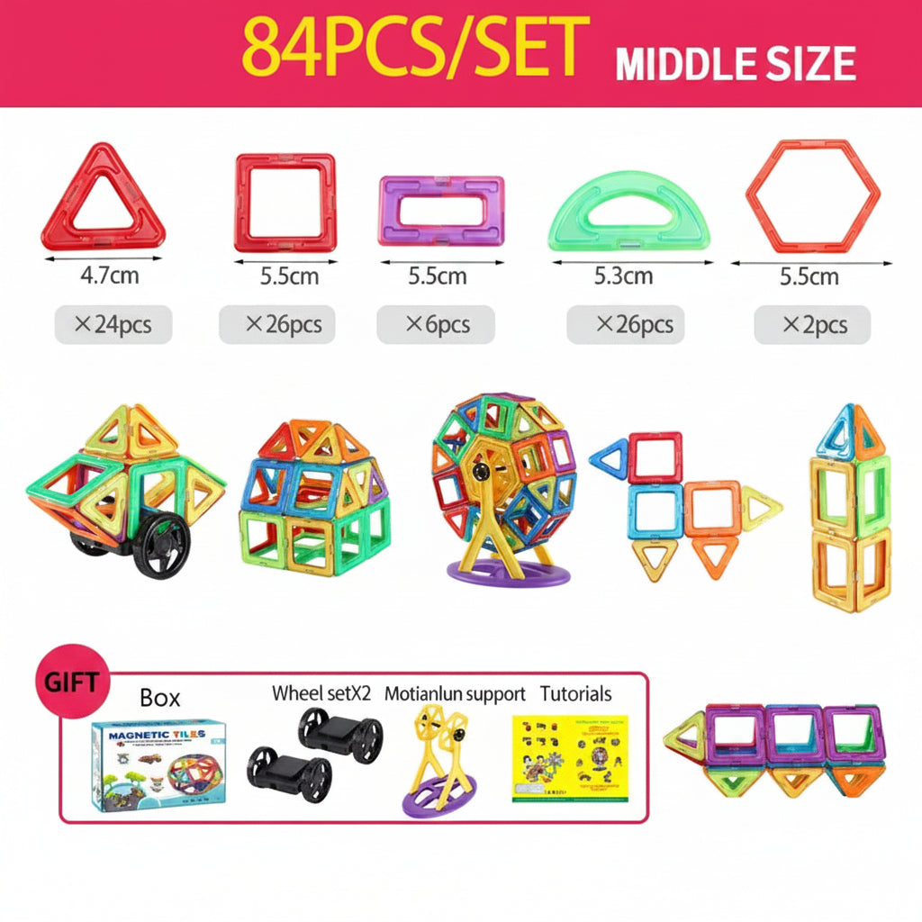 Magnet Tiles Building Blocks Educational Toddlers Playset - Image 7