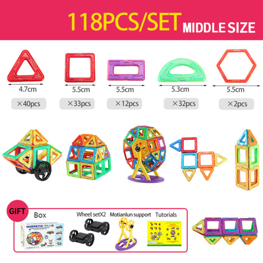 Magnet Tiles Building Blocks Educational Toddlers Playset - Image 8